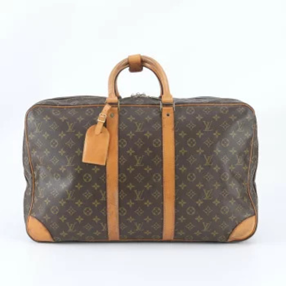 Louis Vuitton Monogram Sirius Leather Boston Bag Trip Travel Tote Brown